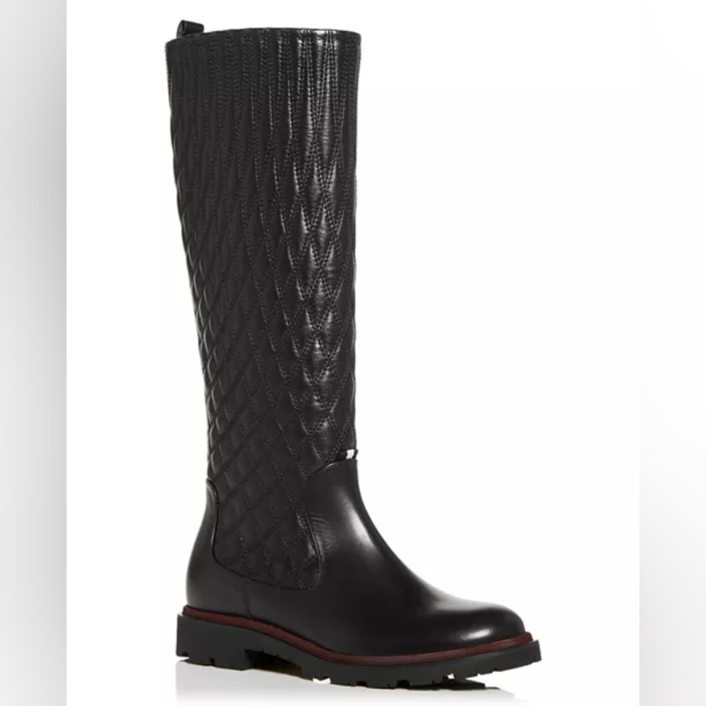 NWB Bally Ginnie Quilted Black Calf Leather Boots US 9.5 / EU 7 / FR 40